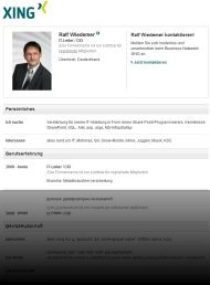 Business-Profil von Ralf bei xing...